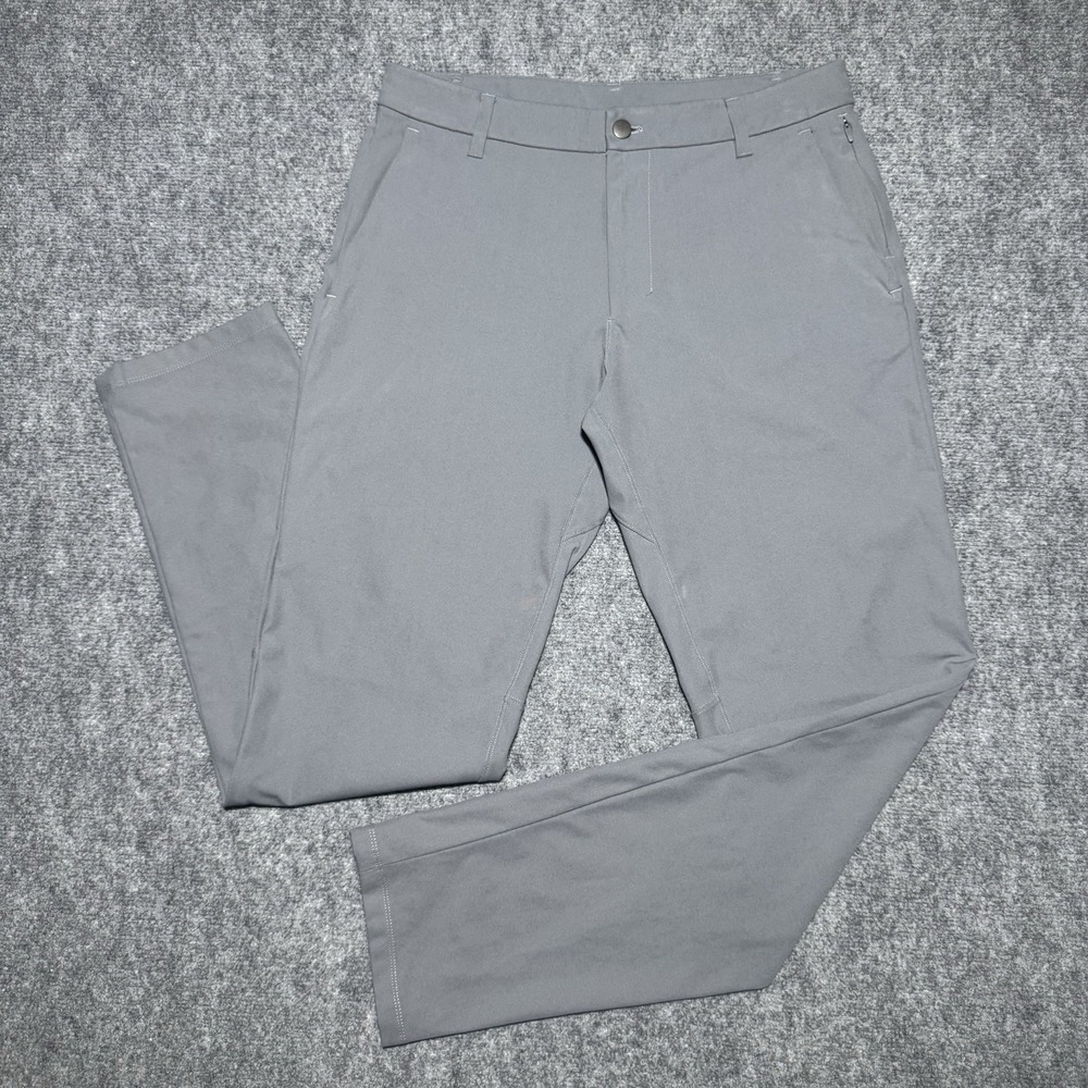 Lululemon Commission Pants Men 32x32.5 Classic Regular Gray Warpstreme ABC Tech